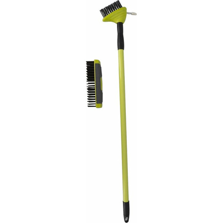 Kinzo 3-in-1 Weed Brush - Weed Scraper with Telescopic Handle - Broom