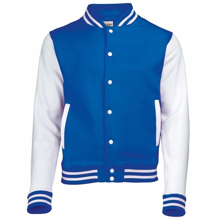 Blauw/witte katoenen school jas voor heren