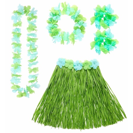 Toppers - Green Hawaiian dress up set for women