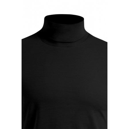 Zwarte col t-shirt met lange mouwen
