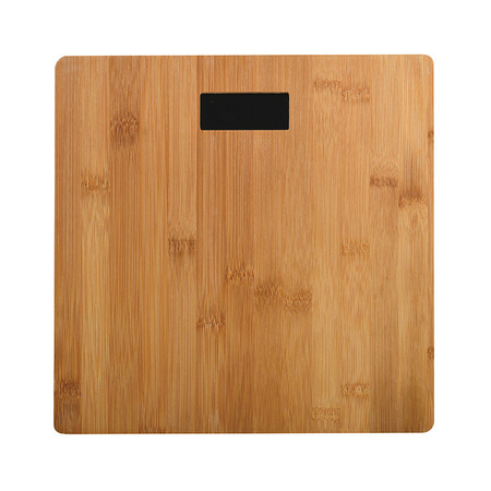MSV Personen weegschaal - Bamboe hout look - glas - 28 x 28 cm - digitaal