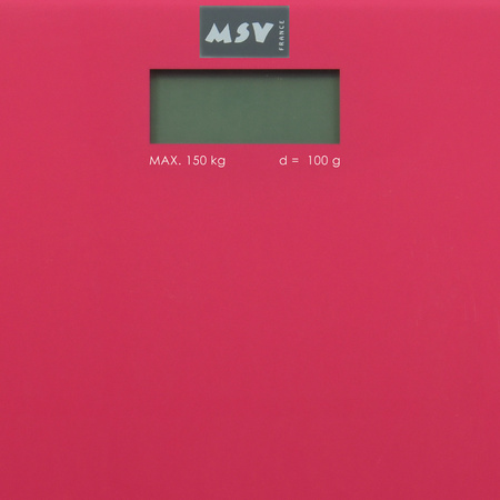 MSV Personen weegschaal - fuchsia roze - glas - 30 x 30 cm - digitaal