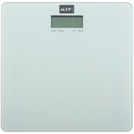 MSV Glass digital personal scale 30 x 30 cm - ivory white - glass