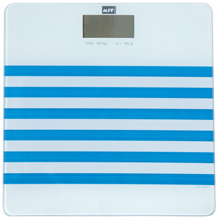 MSV Glass digital personal scale 29 x 29 cm - white/blue - glass