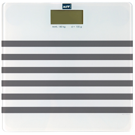 MSV Glass digital personal scale 29 x 29 cm - white/grey - glass